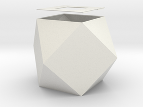 Truncated cube in White Natural Versatile Plastic