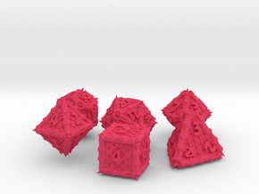 Dragon Dice Set noD00 in Pink Processed Versatile Plastic