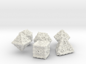 Dragon Dice Set noD00 in White Natural Versatile Plastic