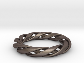 Toroid Spiral (3-strand, 1-piece, 2.0mm thickness) in Polished Bronzed Silver Steel