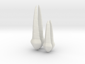 Dual Horn Set - 4.5 In in White Natural Versatile Plastic