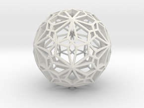  Compound of two pentagonal hexecontahedra in White Natural Versatile Plastic
