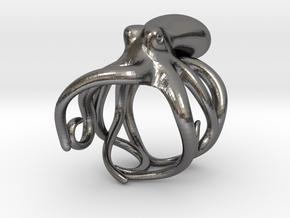 Octopus Ring 18mm in Polished Nickel Steel