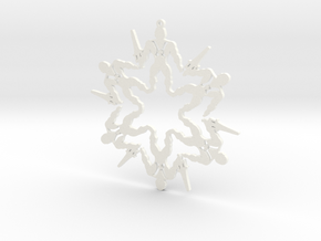 Snowflake He-Man Ornament in White Processed Versatile Plastic