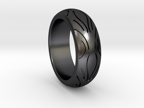 Motorcycle Low Profile Tire Tread Ring Size 10 in Polished and Bronzed Black Steel