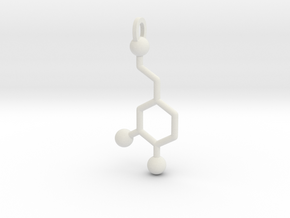 Dopamine Molecule in White Natural Versatile Plastic
