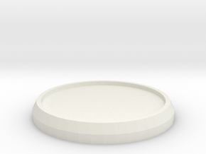 1 Inch Round Base in White Natural Versatile Plastic