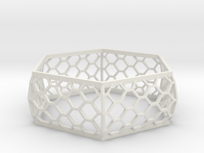 Hexagon Bracelet in White Natural Versatile Plastic