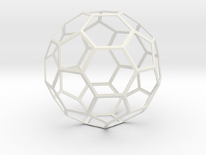 Truncated Icosahedron in White Natural Versatile Plastic