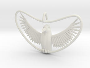 Bird Pendant in White Natural Versatile Plastic