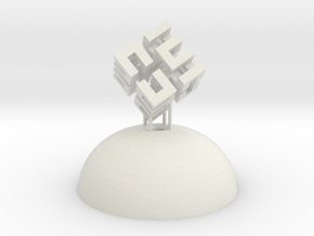 Mini Light Form - Hilbert Cube in White Natural Versatile Plastic