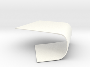 Warped Surface Table in White Processed Versatile Plastic