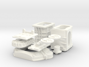 1/8 T-44 Transaxle With Ford 427 SO Bellhousing in White Processed Versatile Plastic