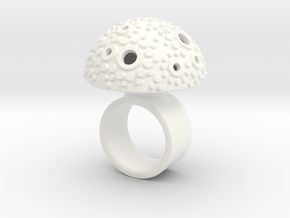 Textured Dome Ring - size M in White Processed Versatile Plastic