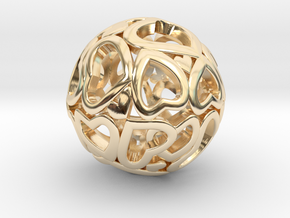 Heartball 20mm in 14K Yellow Gold