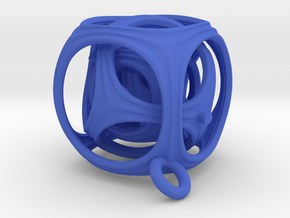 Gyro The Cube (XS) (Ring + Pattern) in Blue Processed Versatile Plastic