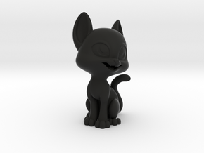 Happy Cat (2in Tall) in Black Natural Versatile Plastic