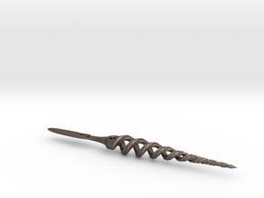 Spiral spear (Letter opener) in Polished Bronzed Silver Steel