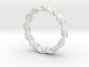 Double Braid Ring in White Natural Versatile Plastic