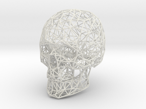 Wireframe Skull Display in White Natural Versatile Plastic