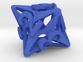Pinwheel d8 Ornament in Blue Processed Versatile Plastic