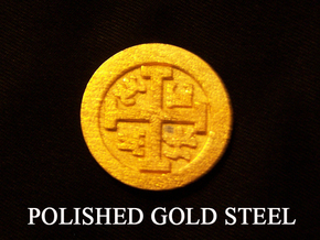 Goonies Style Pirate Coin in Polished Gold Steel