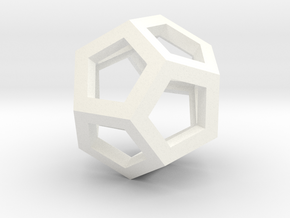 Dodecahedron .75inch in White Processed Versatile Plastic