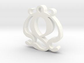 Two Necklace Pendant  in White Processed Versatile Plastic