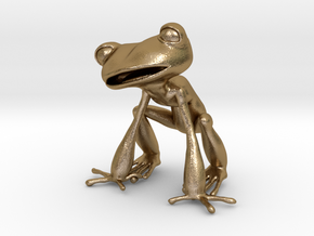 Frog 3,8 cms in Polished Gold Steel