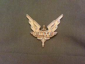 Elite - wings / badge in Polished Gold Steel