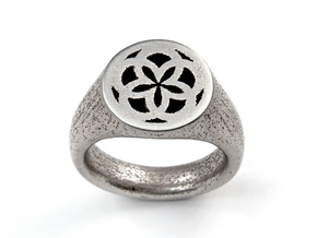 Ornament Ring in Polished Bronzed Silver Steel