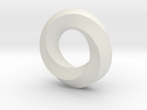 Mini (5,3) Mobius Loop in White Natural Versatile Plastic
