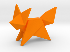 Origami Fox in Orange Processed Versatile Plastic