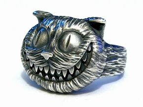 Cheshire Cat Ring in Natural Silver