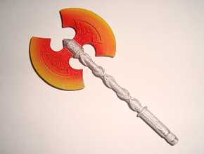 Action Figure Weapon: Greataxe (5mm peg) in White Processed Versatile Plastic