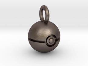 Pokeball pendant in Polished Bronzed Silver Steel
