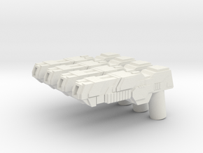 Custom futuristic shotguns x4 for Lego minifigs in White Natural Versatile Plastic