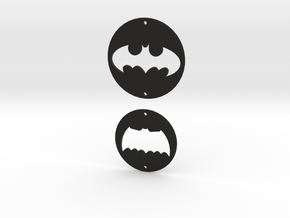 Batman Logo Charms 2 in Black Natural Versatile Plastic
