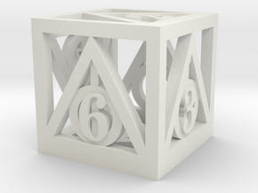 Deathly Hallows d6 in White Natural Versatile Plastic