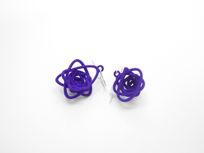 Sprouted Spiral Earrings in Purple Processed Versatile Plastic