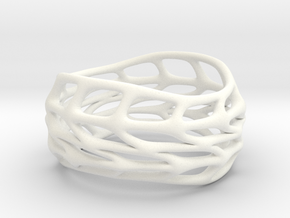 Panel Twist Hollow Ring (Sz 9) in White Processed Versatile Plastic