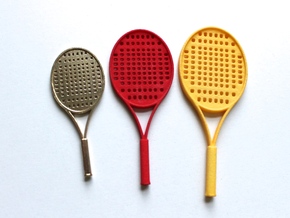 Tennis Raquet - 1:14 in Yellow Processed Versatile Plastic