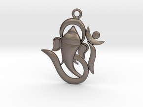 Ganesh Pendant Yoga in Polished Bronzed Silver Steel