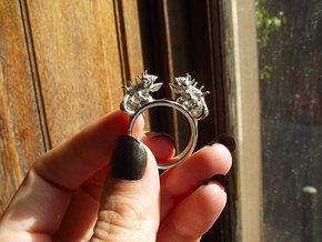 Twin Chameleon Ring in Fine Detail Polished Silver