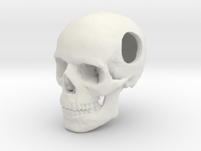 18mm .7in Bead Human Skull Crane Schädel че́реп in White Natural Versatile Plastic