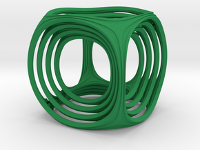 Gyro the Cube (Multiple sizes, from $11.50) in Green Processed Versatile Plastic: Medium
