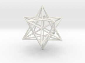Stellated Dodecahedron 35mm in White Natural Versatile Plastic