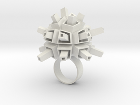 Spacey Ring in White Natural Versatile Plastic