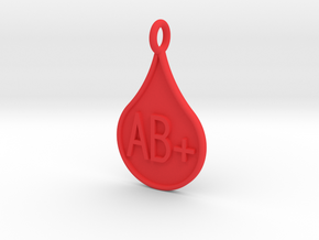 Blood type AB+ in Red Processed Versatile Plastic