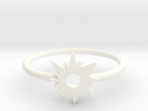 Sun Midi Ring in White Processed Versatile Plastic